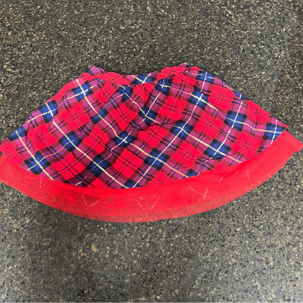 Crown & Ivy Red White Blue Gold Plaid Little Girls Dress Holiday School Skirt 6